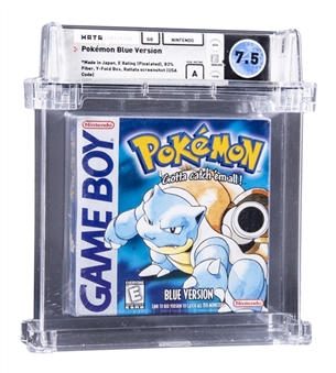 1998 GB Game Boy Nintendo (USA) "Pokemon Blue Version" White ESRB Sealed Video Game - WATA 7.5/A